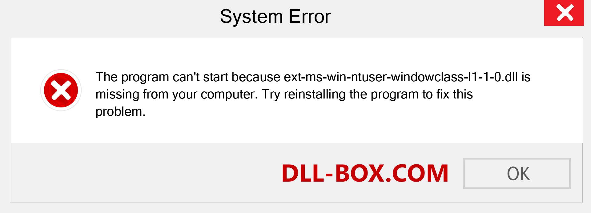  ext-ms-win-ntuser-windowclass-l1-1-0.dll file is missing?. Download for Windows 7, 8, 10 - Fix  ext-ms-win-ntuser-windowclass-l1-1-0 dll Missing Error on Windows, photos, images